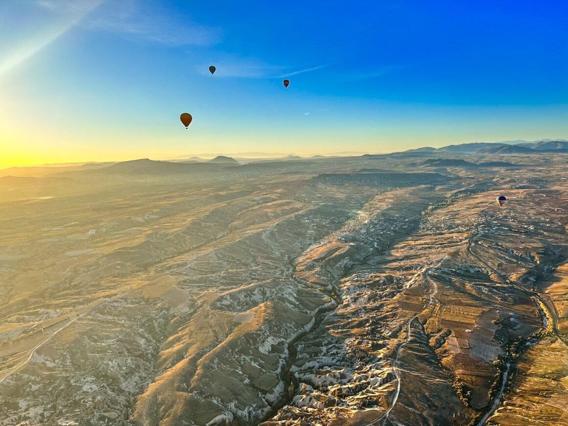 panorama volo in mongolfiera